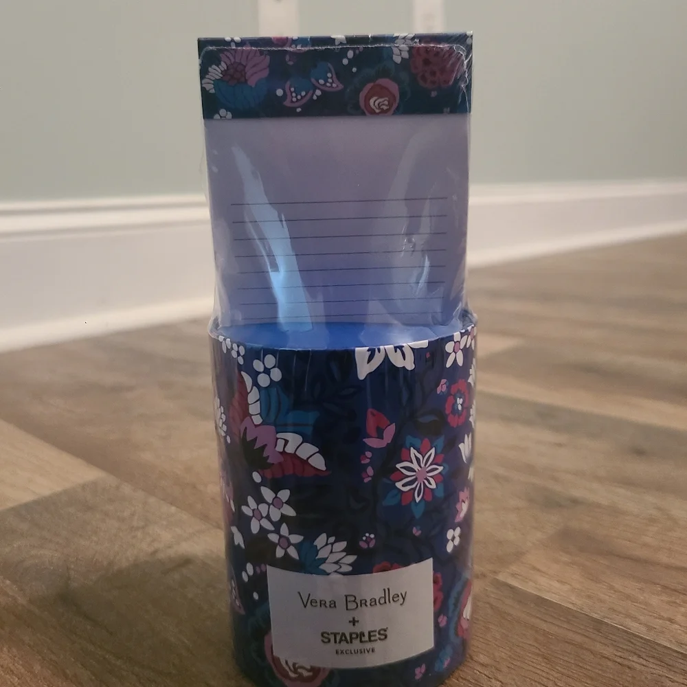*SOLD* NEW Vera Bradley Bloom Berry Stationary Set Notebook Pen Cup Binder - Picture 2 of 16